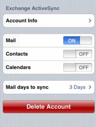 iphone exchange folder sync